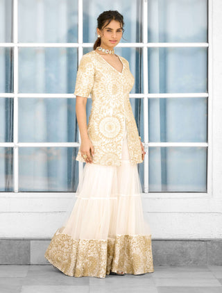 Sun ray kurta and sharara set