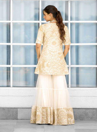 Sun ray kurta and sharara set