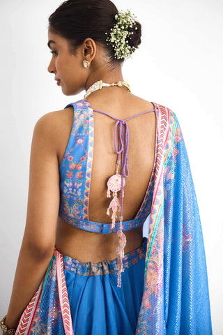 Blue haze printed lehenga set