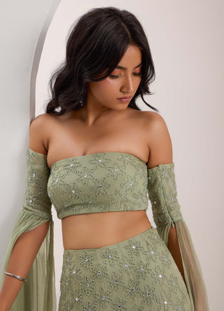 Silky Bindra Lenore Mint Green Mermaid Lehenga And Blouse available on indiaspopup