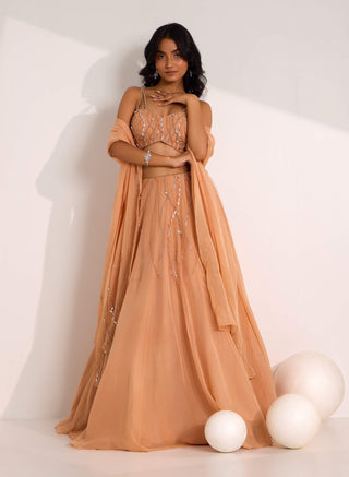 Diora rose gold lehenga set