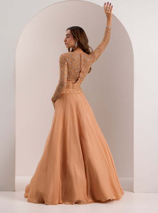 Eira rose gold lehenga set