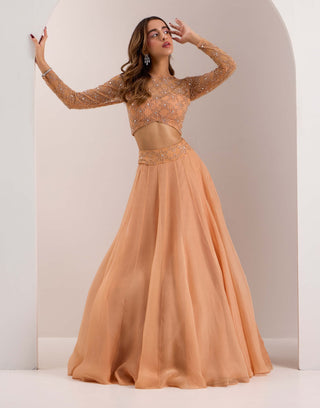 Eira rose gold lehenga set