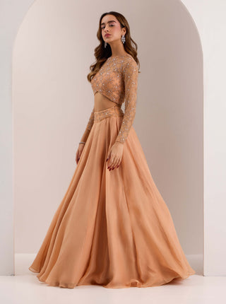 Eira rose gold lehenga set