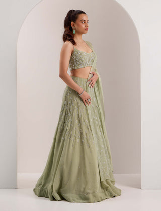 Kaena mint green lehenga set