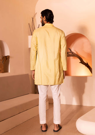 Shreyansh Designs-Pastel Yellow Kurta And Pants-INDIASPOPUP.COM