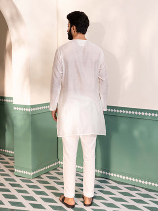 Shreyansh Designs-White Shirin Kurta And Pants-INDIASPOPUP.COM