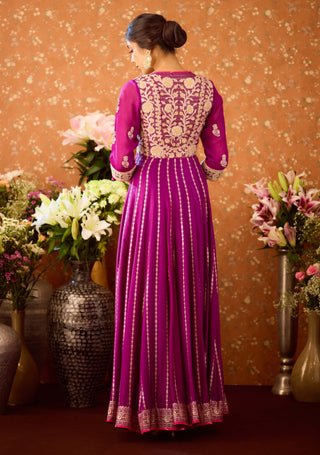 Imperial Purple Anarkali Set by Shyam Narayan Prasad available on Indiaspopup.com