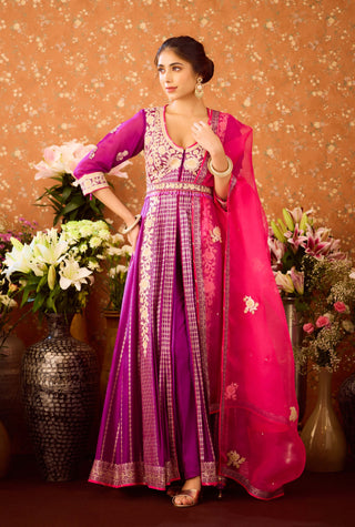 Imperial Purple Anarkali Set by Shyam Narayan Prasad available on Indiaspopup.com