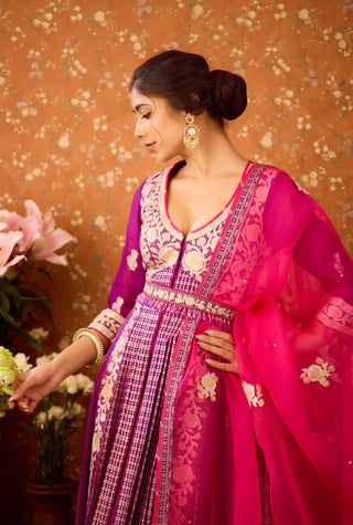 Imperial Purple Anarkali Set by Shyam Narayan Prasad available on Indiaspopup.com