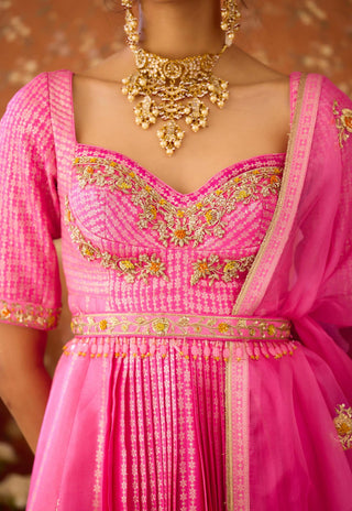 Rose Pink Sharara Set by Shyam Narayan Prasad available on Indiaspopup.com