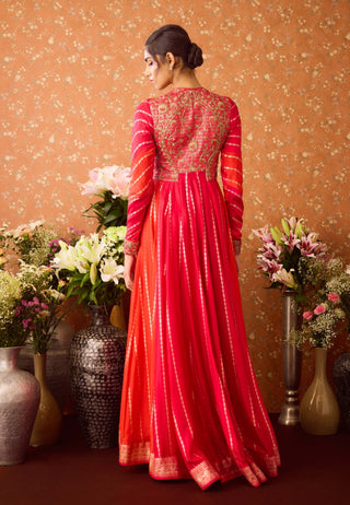 Mandarin Maroon Anarkali Suit by Shyam Narayan Prasad available on Indiaspopup.com