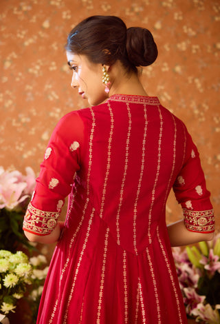 Persian Maroon Anarkali Suit by Shyam Narayan Prasad available on Indiaspopup.com