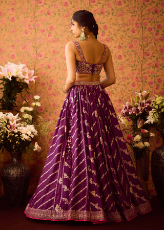 Phlox Purple Pink Lehenga Set by Shyam Narayan Prasad available on Indiaspopup.com