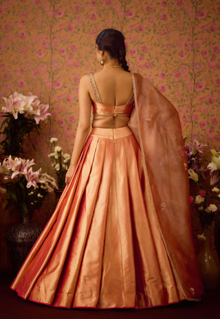 Gold Pink Lehenga Set by Shyam Narayan Prasad available on Indiaspopup.com