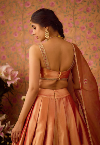 Gold Pink Lehenga Set by Shyam Narayan Prasad available on Indiaspopup.com