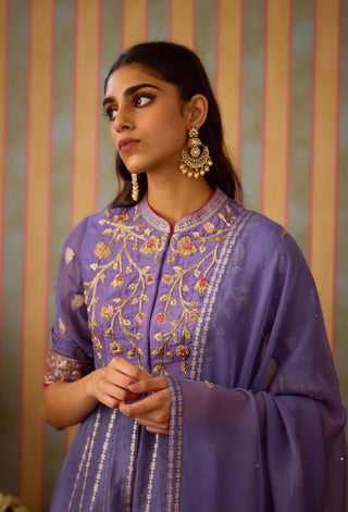 Peri purple anarkali sharara set