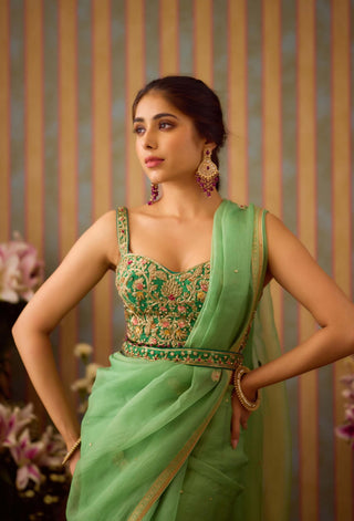 Arcadia green sari set