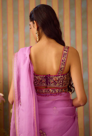 Orchid lilac sari set