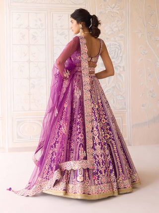 Royal purple gota and thread lehenga set