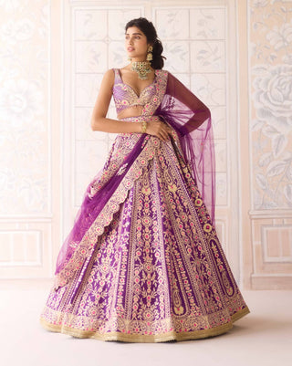 Royal purple gota and thread lehenga set