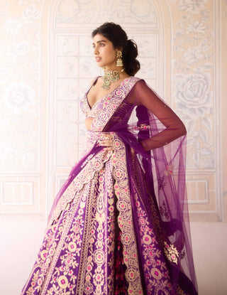 Royal purple gota and thread lehenga set