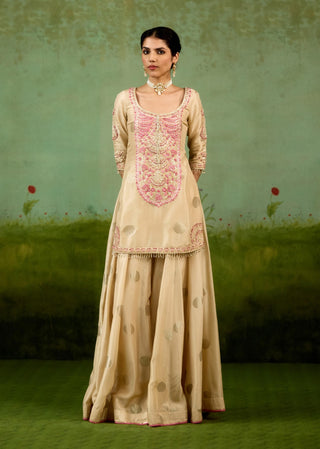 Ivory neutral kurta sharara set
