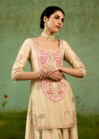 Ivory neutral kurta sharara set