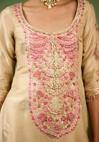 Ivory neutral kurta sharara set
