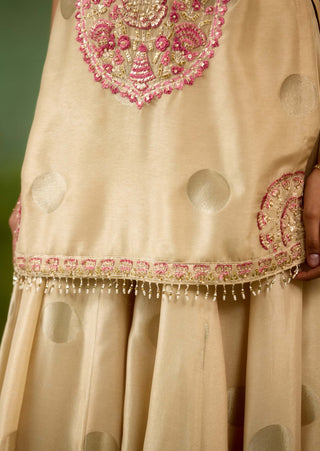 Ivory neutral kurta sharara set