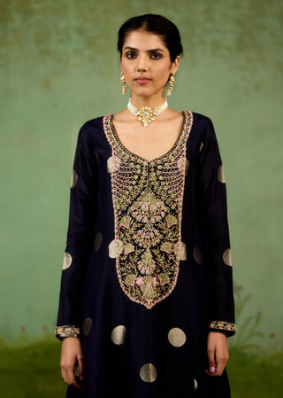 Navy blue kurta sharara set