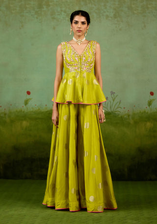 Bright green kurta and sharara