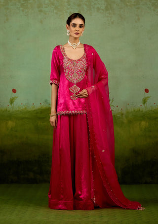 Magenta pink sharara set