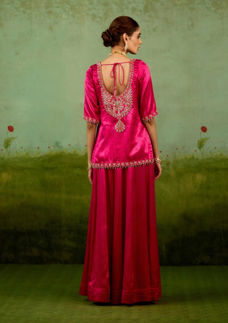 Magenta pink sharara set