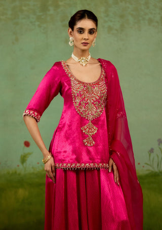 Magenta pink sharara set