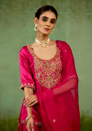 Magenta pink sharara set