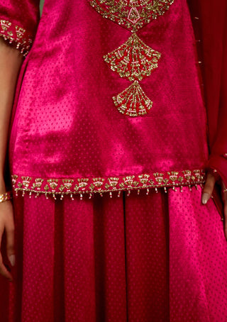 Magenta pink sharara set