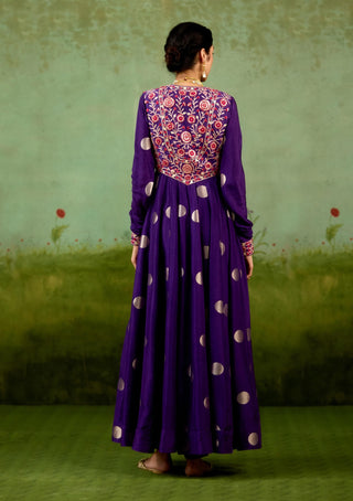Heliotrope purple anarkali set