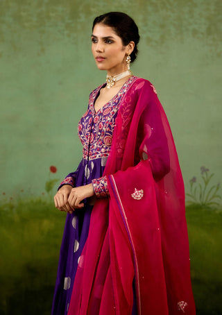 Heliotrope purple anarkali set