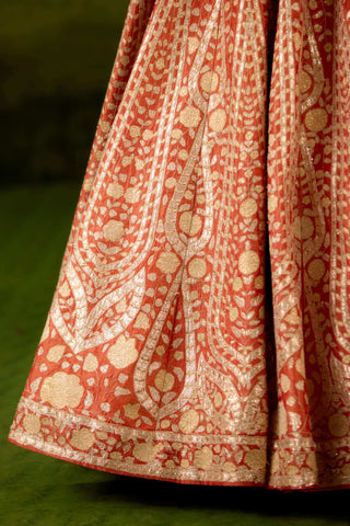 Rust orange lehenga set
