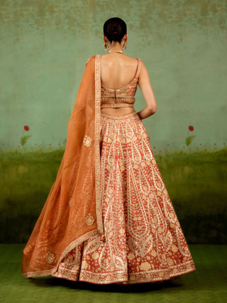 Rust orange lehenga set