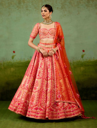 Sun orange lehenga set