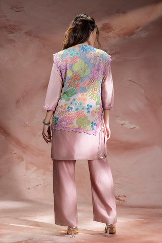 Dusky Pink Kaia kurta with pants and jacket