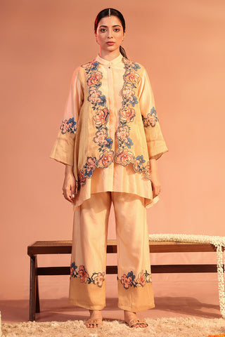 Light Pink Sadira Embroidered Kurta Set With Jacket by Soup By Sougat Paul available on Indiaspopup.com