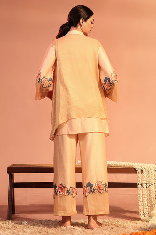 Light Pink Sadira Embroidered Kurta Set With Jacket by Soup By Sougat Paul available on Indiaspopup.com