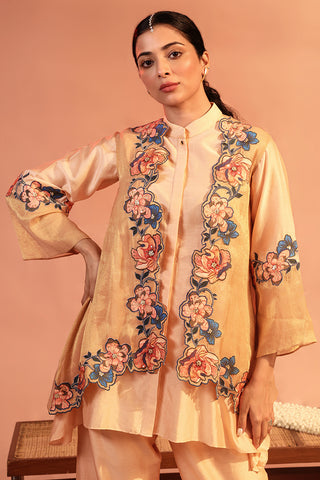 Light Pink Sadira Embroidered Kurta Set With Jacket by Soup By Sougat Paul available on Indiaspopup.com