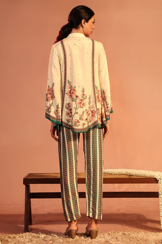 Cream Tamaya Embroidered Tunic And Pants by Soup By Sougat Paul available on Indiaspopup.com