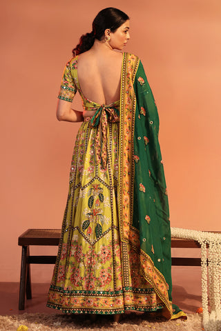 Yellow tamaya embroidered lehenga set