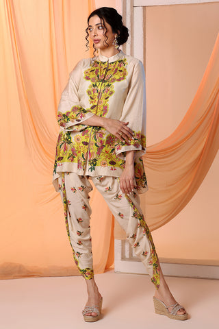 Beige Aarani Embellished Dhoti And Tunic by Soup By Sougat Paul available on Indiaspopup.com