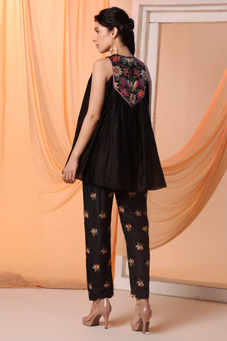 Black Aarani Gathered Top And Pants by Soup By Sougat Paul available on Indiaspopup.com